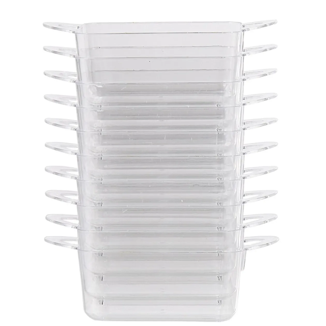 Verrine rectangulaire en plastique réutilisable x10