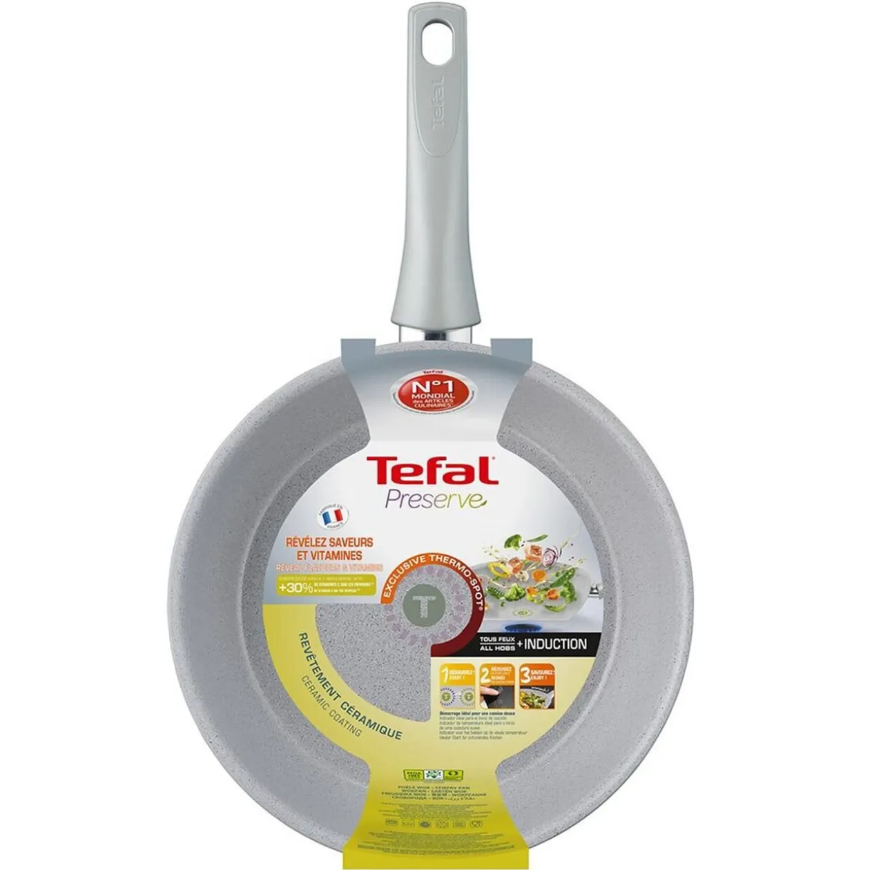 Wok tefal céramique avec indicateur thermo-spot ø 28 cm