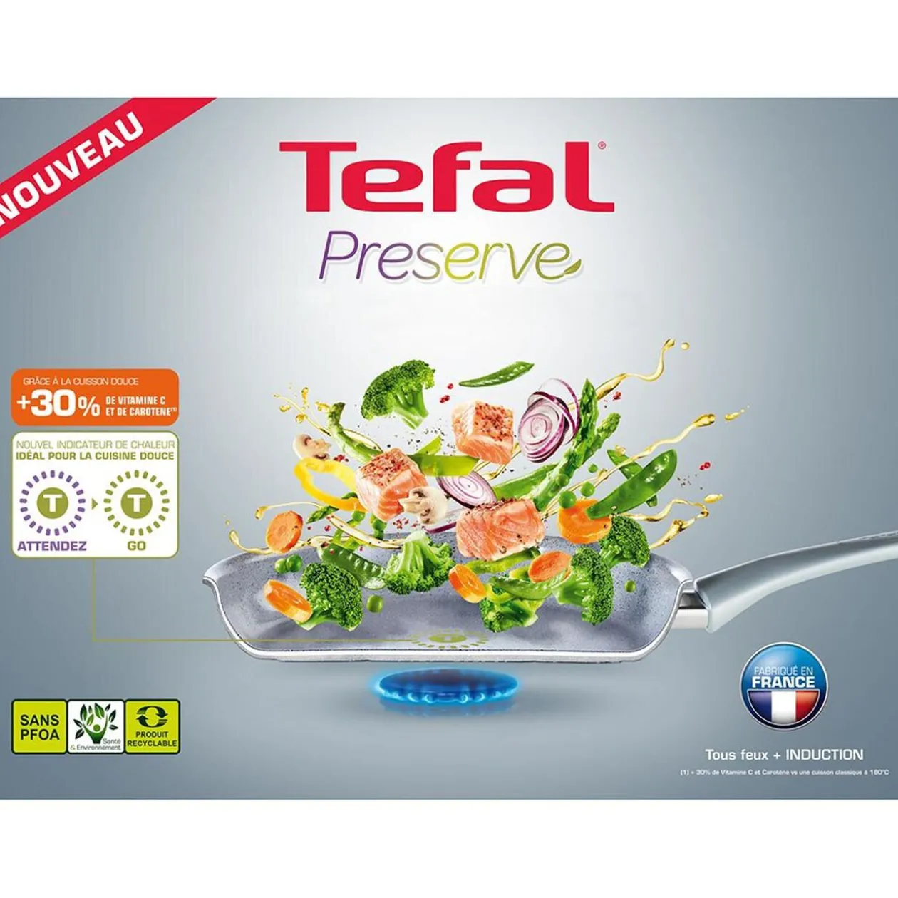 Wok tefal céramique avec indicateur thermo-spot ø 28 cm
