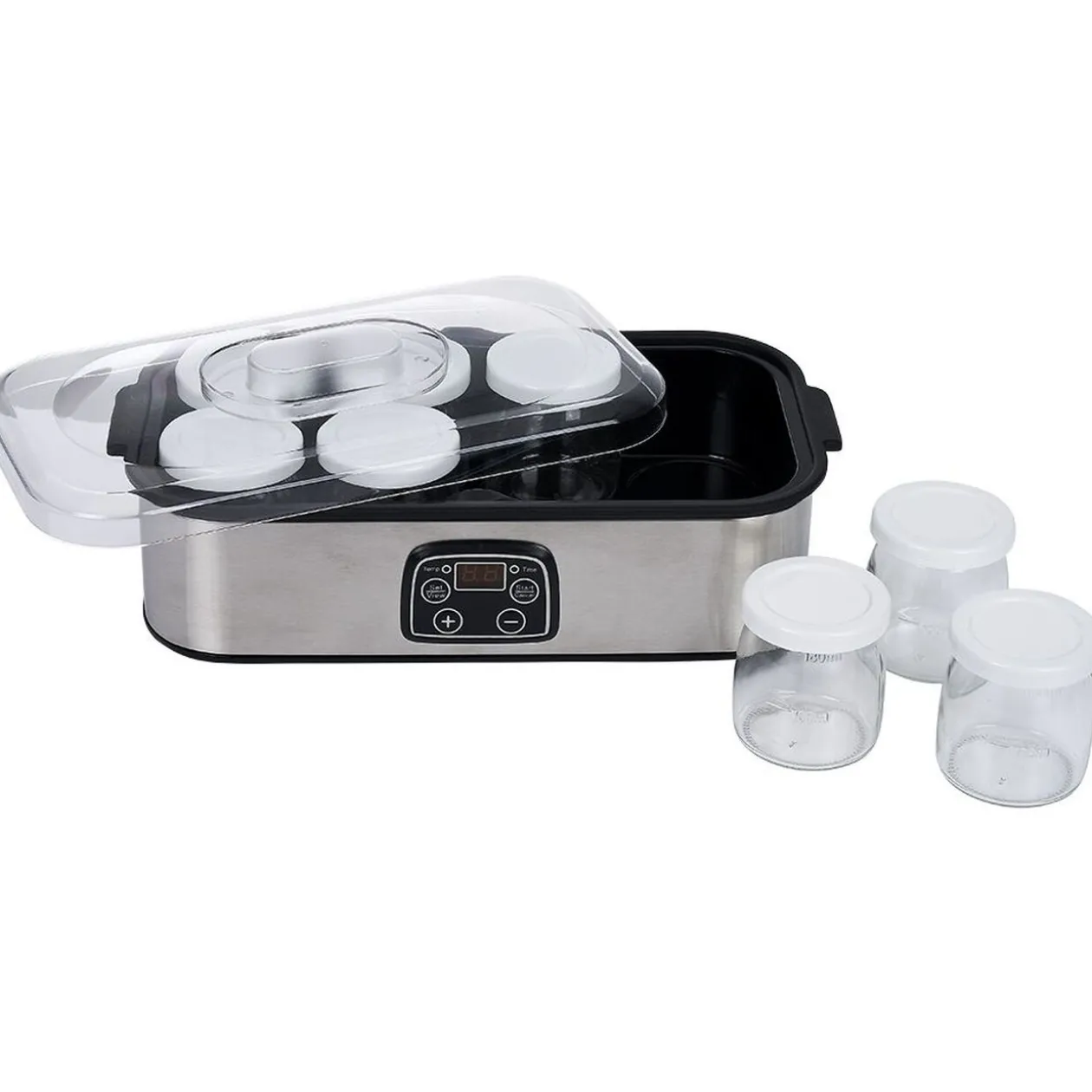 Yaourtière 8 pots en aluminium gris